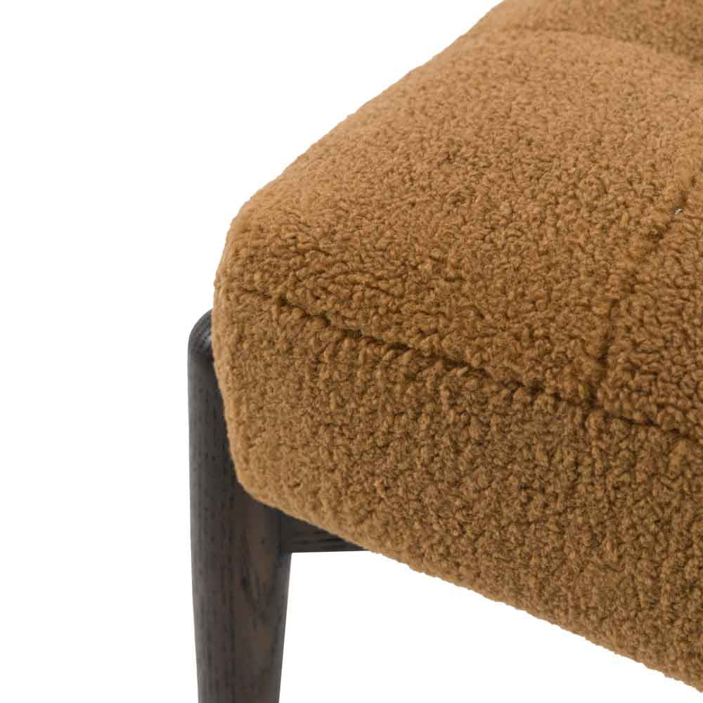 Wigan Footstool Ochre Faux Sheepskin