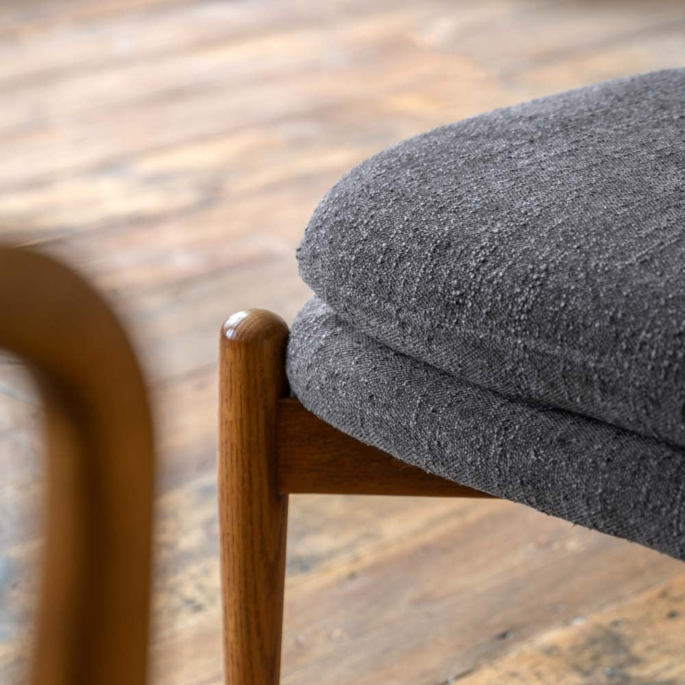 Busan Footstool Charcoal Boucle