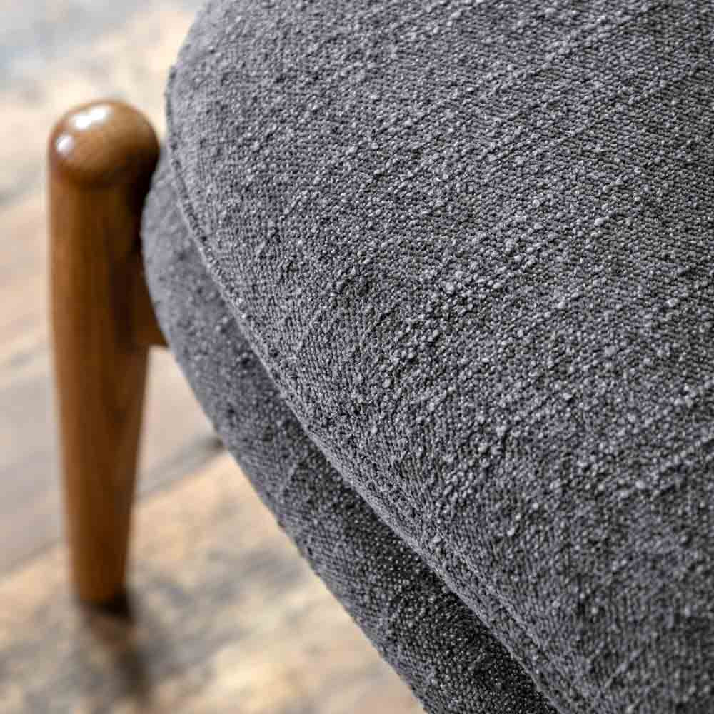 Busan Footstool Charcoal Boucle