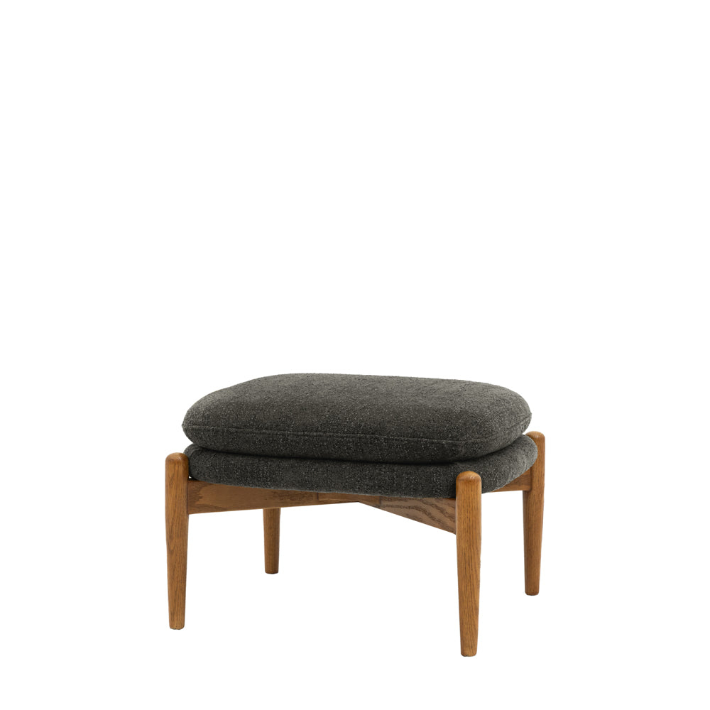 Busan Footstool Charcoal Boucle