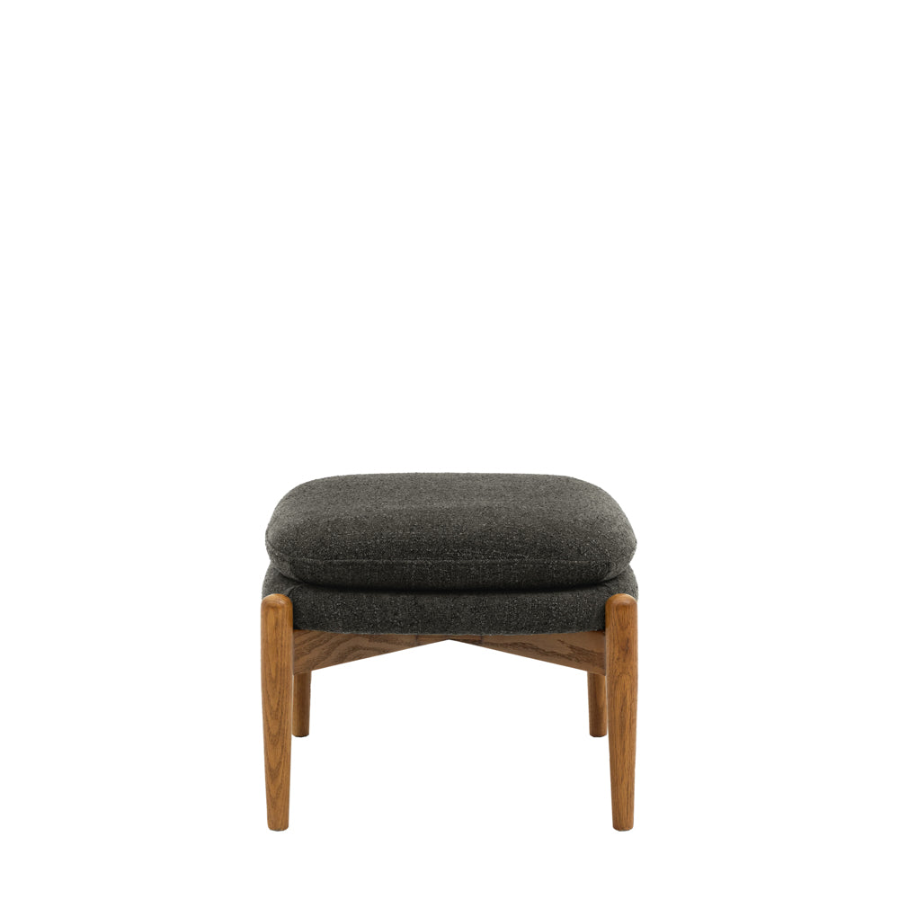 Busan Footstool Charcoal Boucle