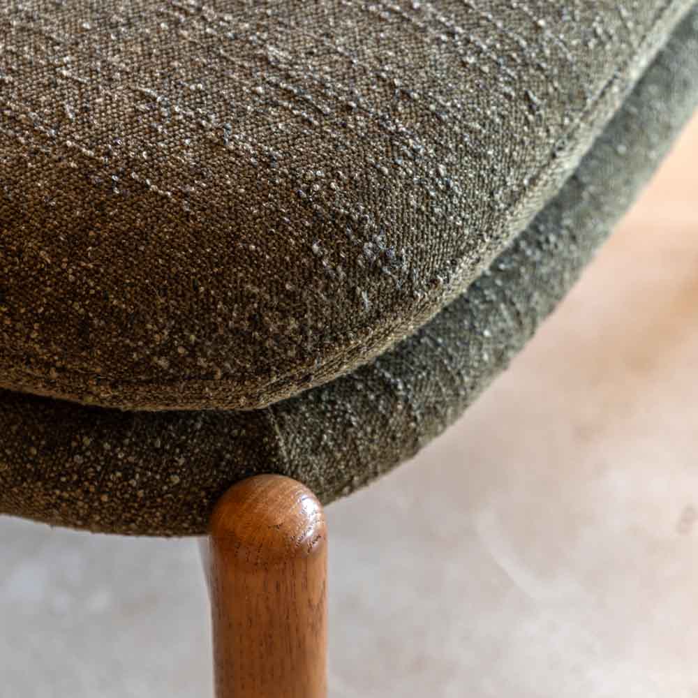 Busan Footstool Green Boucle