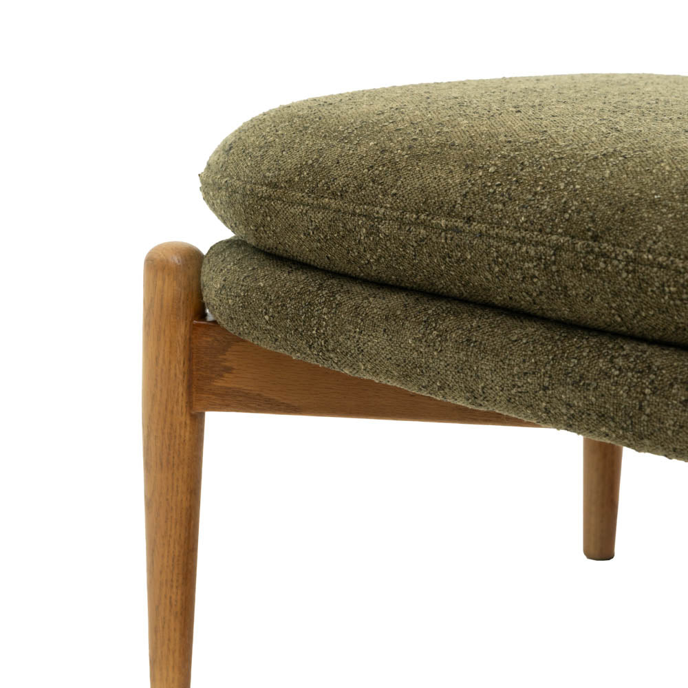 Busan Footstool Green Boucle