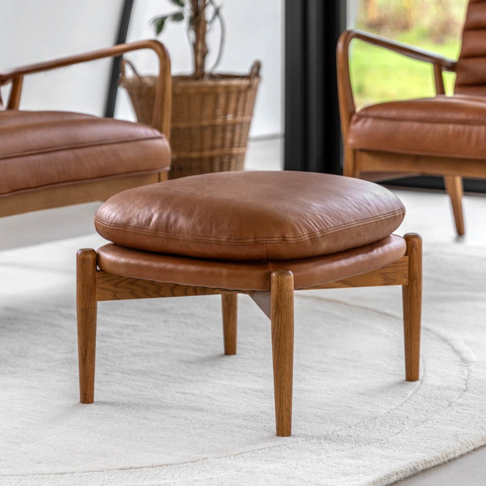 Busan Footstool Antique Brown