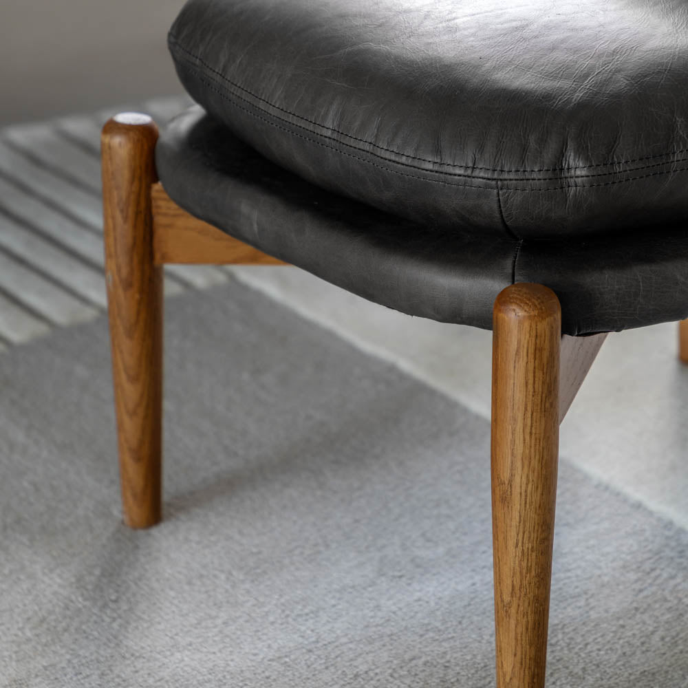 Busan Footstool Antique Ebony