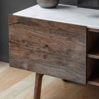 Managua Media Cabinet Dark Wood / Marble