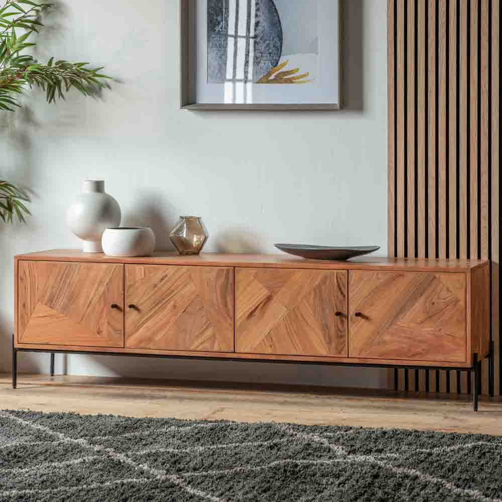 Springfield 4 Door Media Unit Natural Acacia