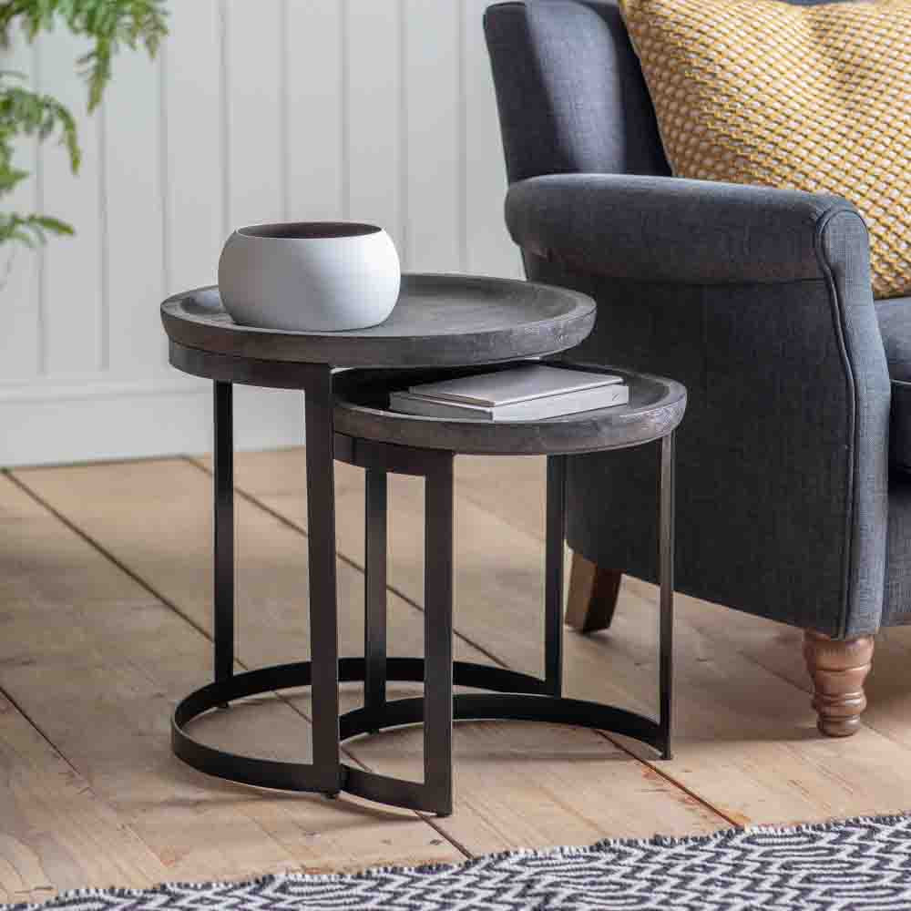 Dexter Nest of 2 Tables Black / Greywash