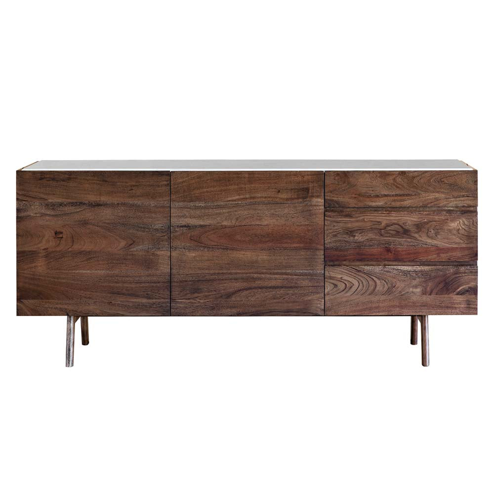 Managua Sideboard Dark Wood / Marble