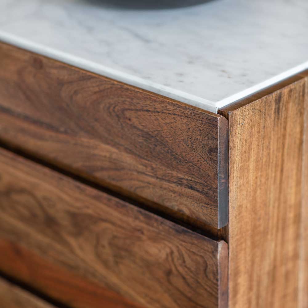 Managua Sideboard Dark Wood / Marble