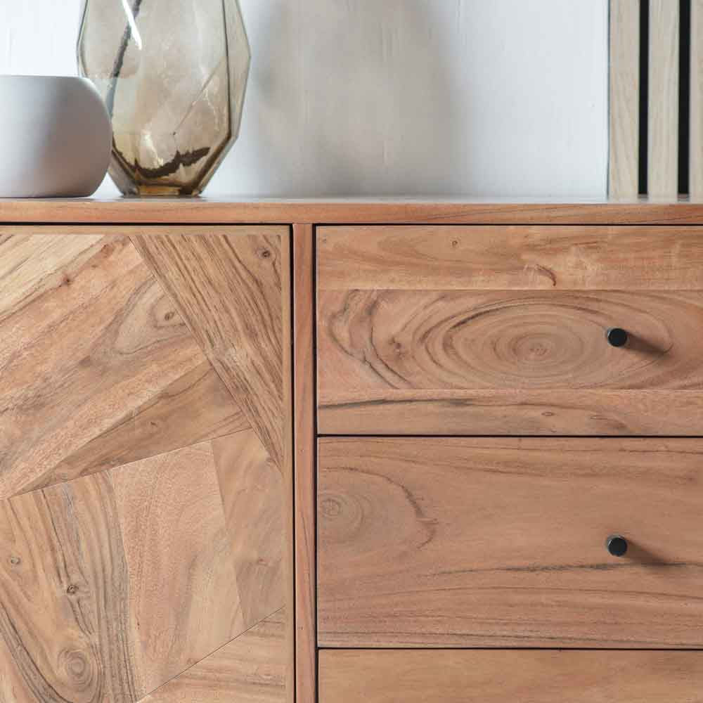 Springfield 2 Door 3 Drawer Sideboard Natural Acacia