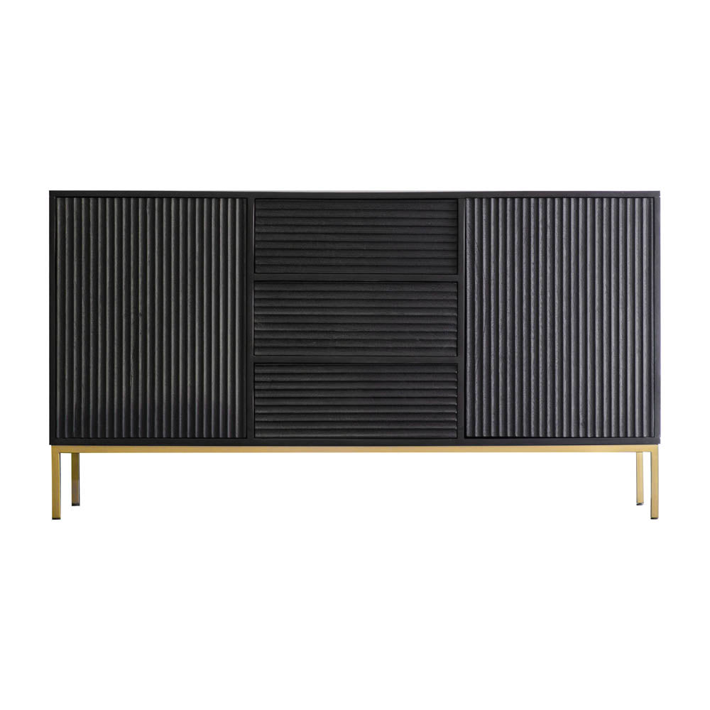 Pavlova 2 Door 3 Drawer Sideboard Black / Gold