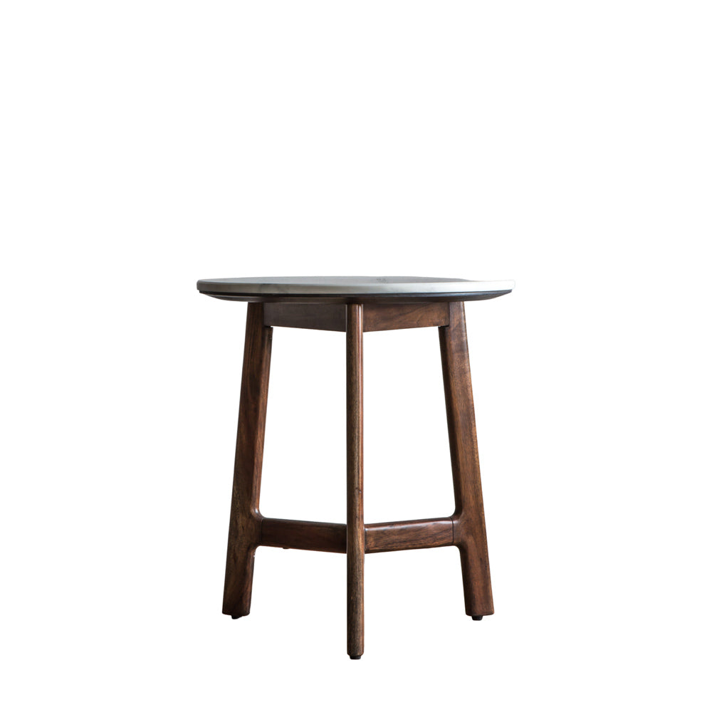 Managua Side Table Dark Wood / Marble