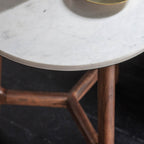 Managua Side Table Dark Wood / Marble
