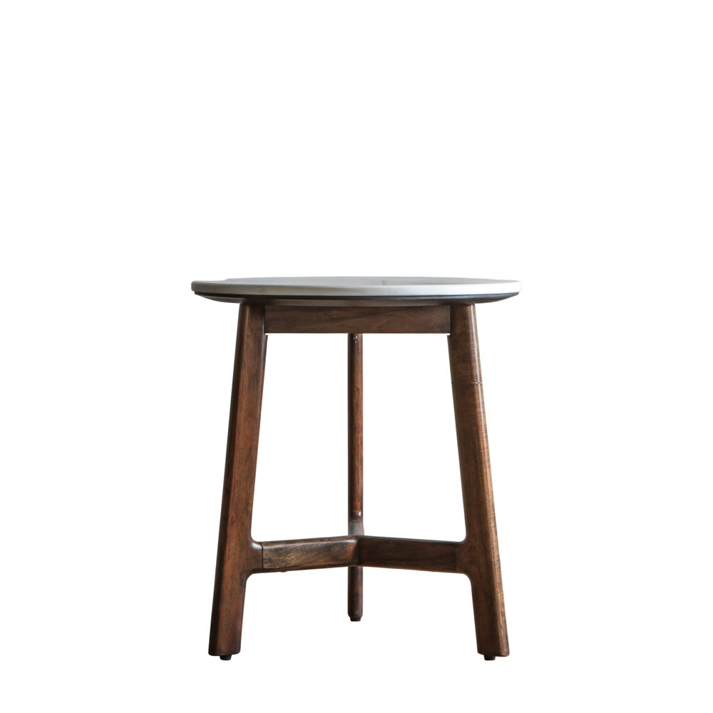 Managua Side Table Dark Wood / Marble