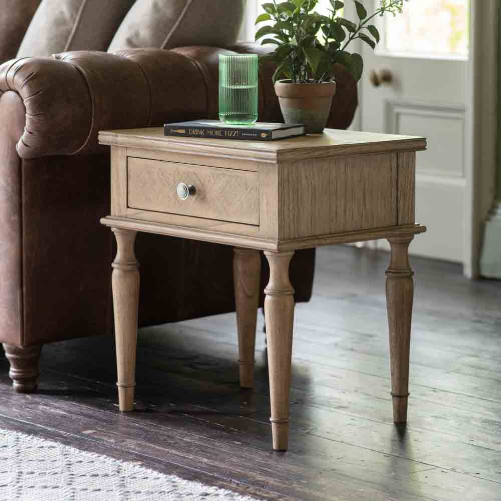 Reims 1 Drawer Side Table Natural