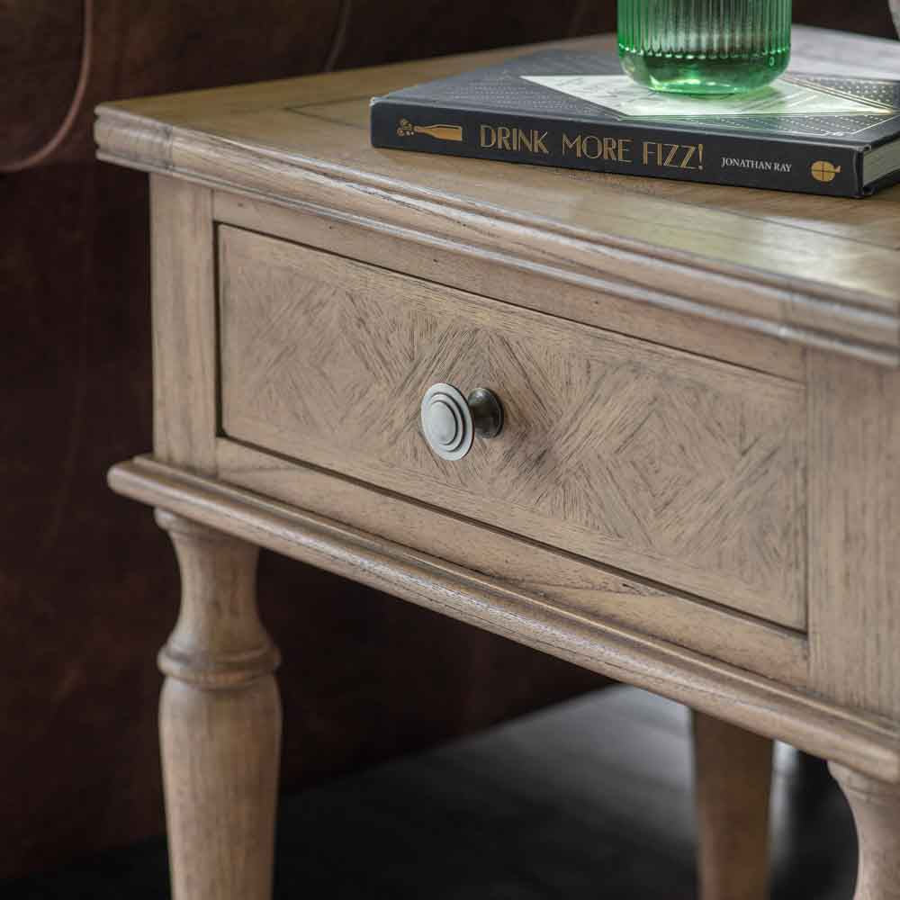 Reims 1 Drawer Side Table Natural