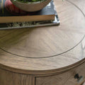Reims Round 1 Drawer Side Table Natural
