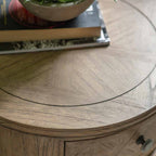 Reims Round 1 Drawer Side Table Natural
