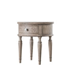 Reims Round 1 Drawer Side Table Natural