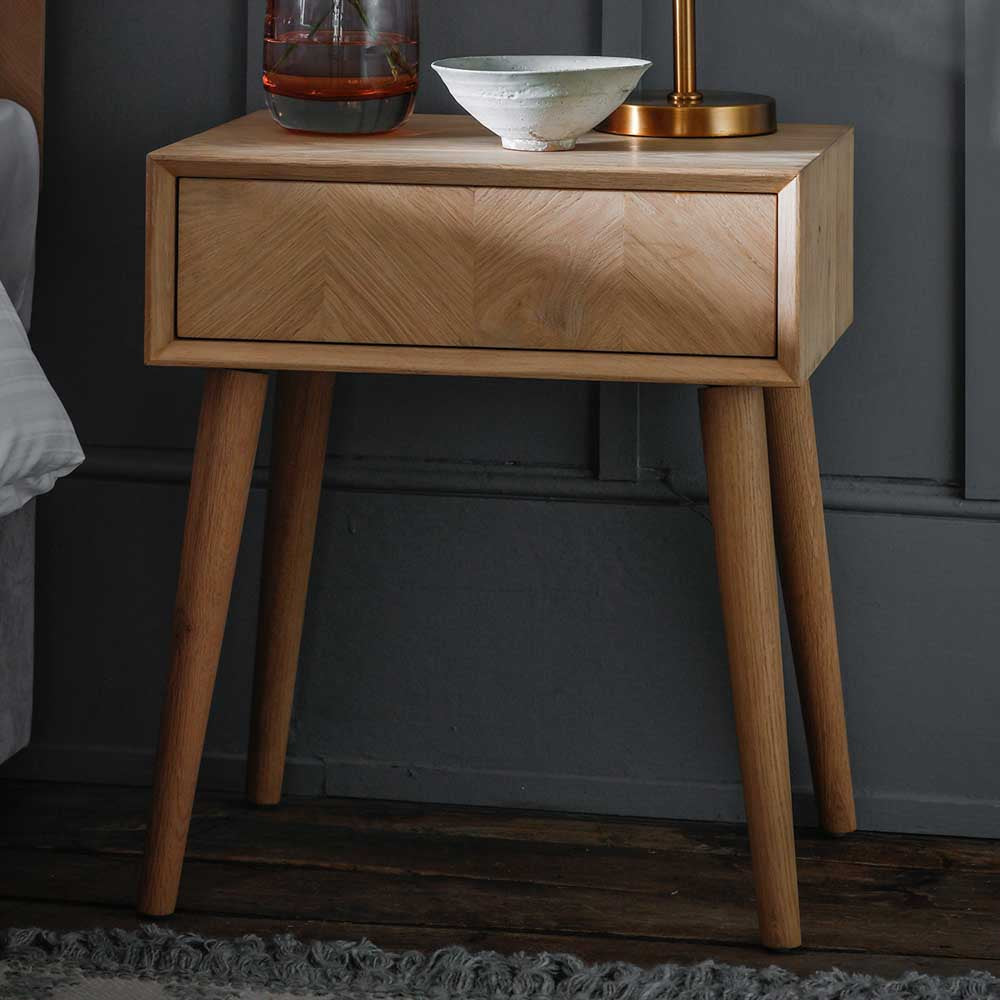 Florence 1 Drawer Side Table Oak