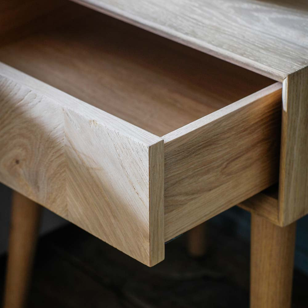 Florence 1 Drawer Side Table Oak