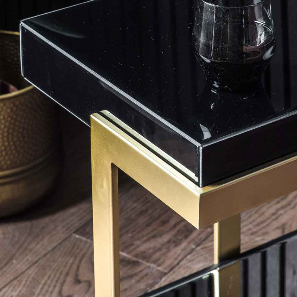 Kiel Side Table Black / Gold