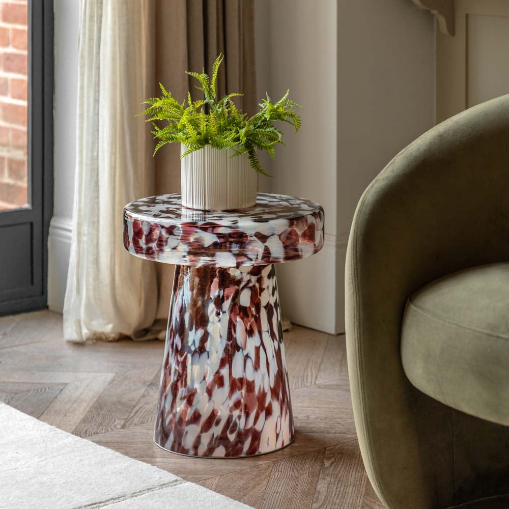 Murano Side Table Leopard