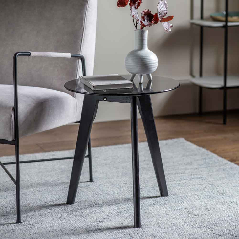 Kyoto Round Side Table Black