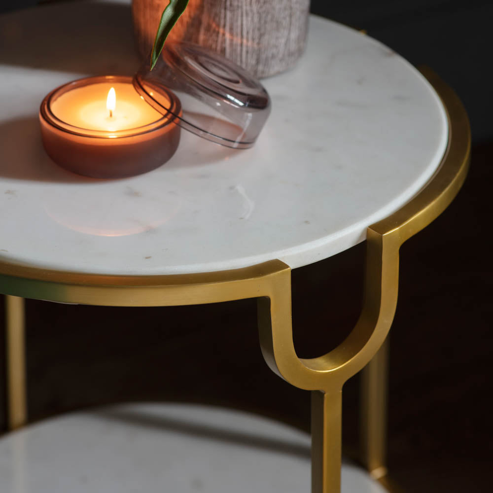 Preston Side Table White Marble