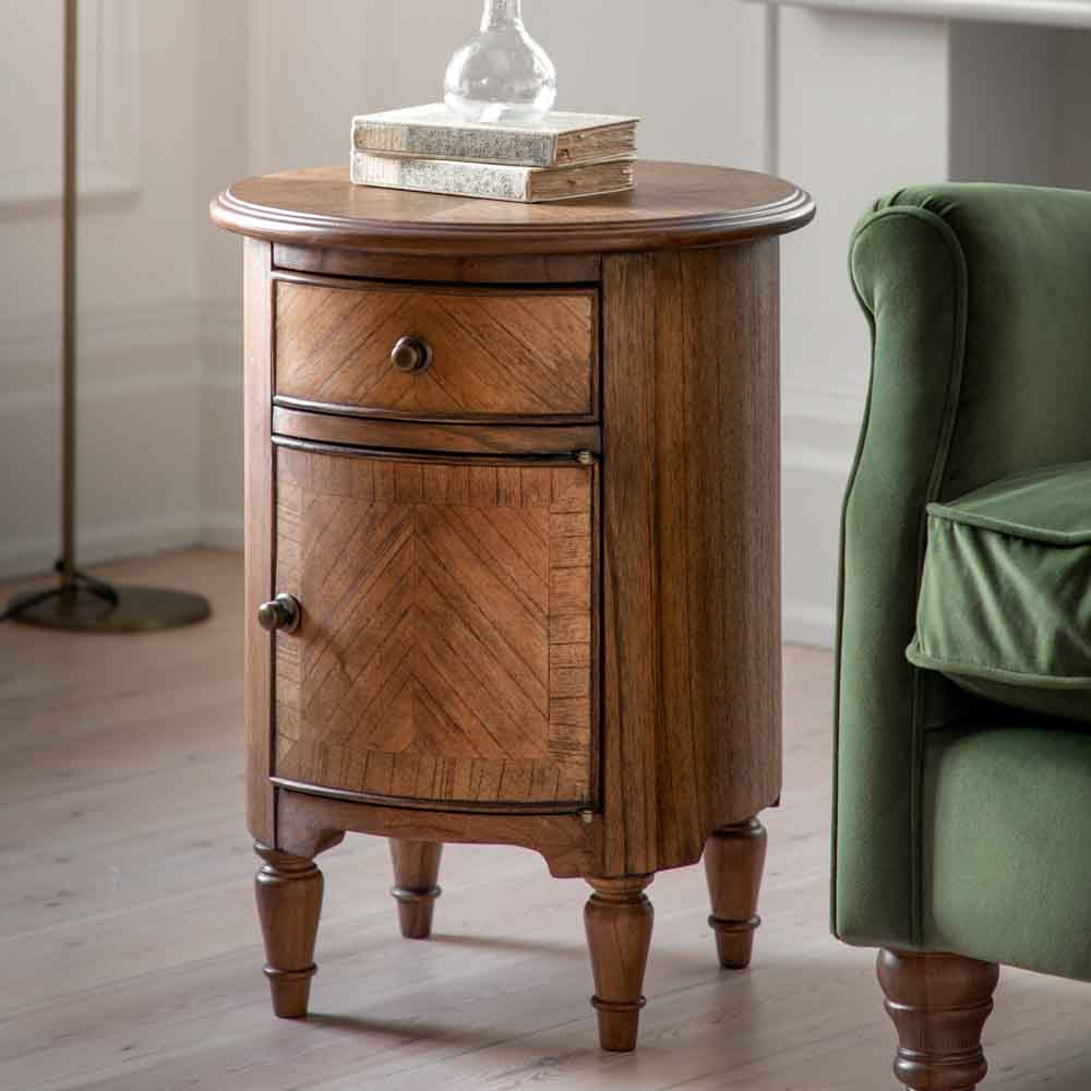 Kerman Drum Side Table Peroba