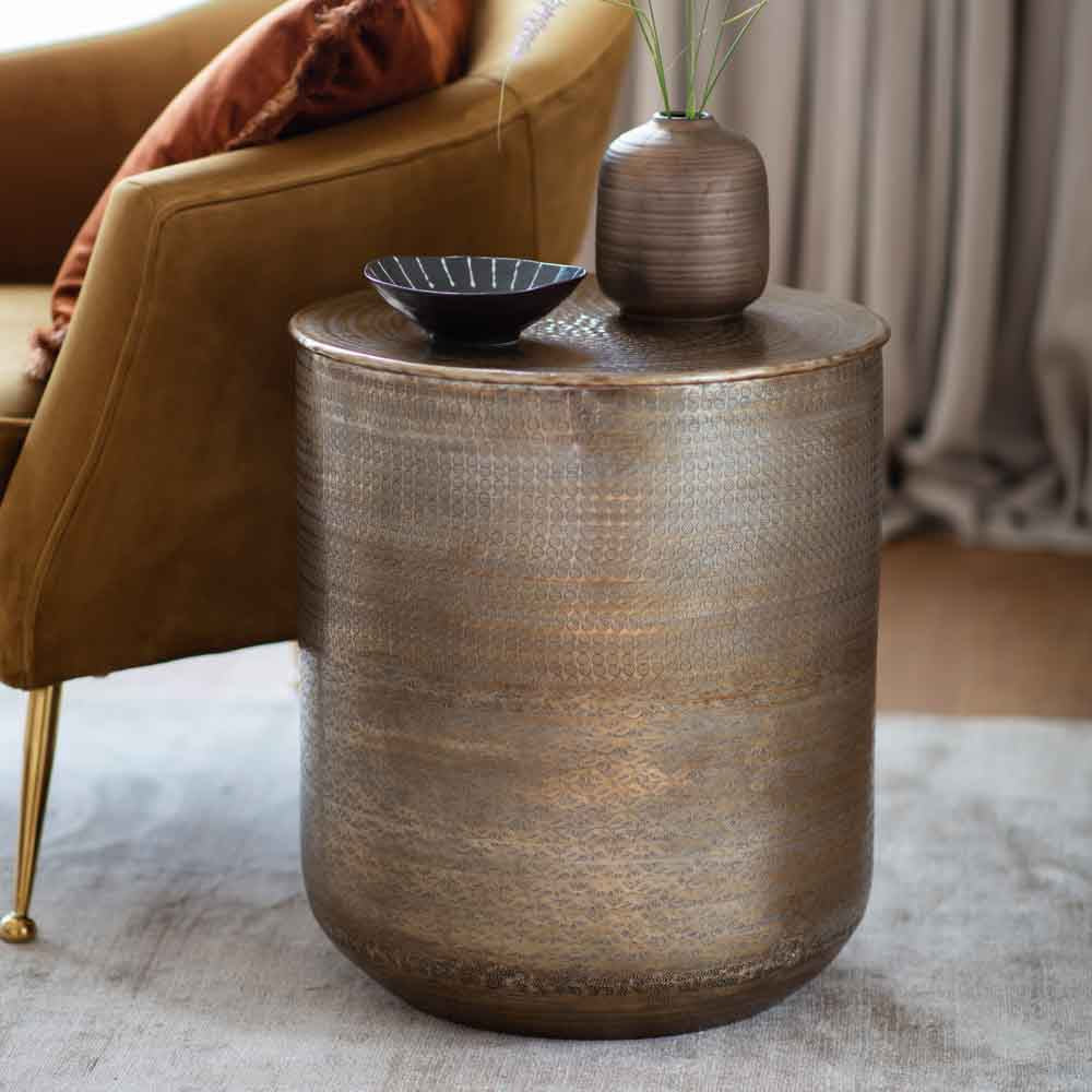 Cali Side Table Antique Brass