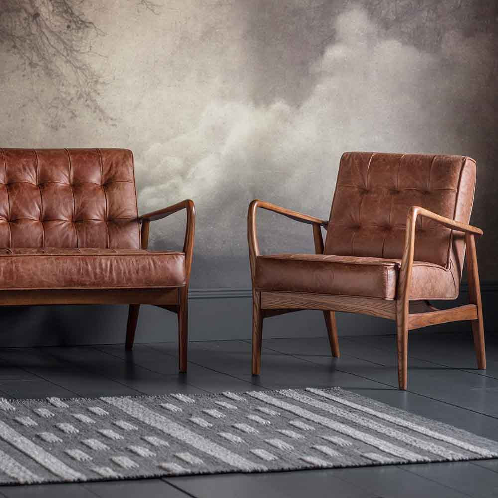 Wigan 2 Seater Sofa Vintage Brown Leather