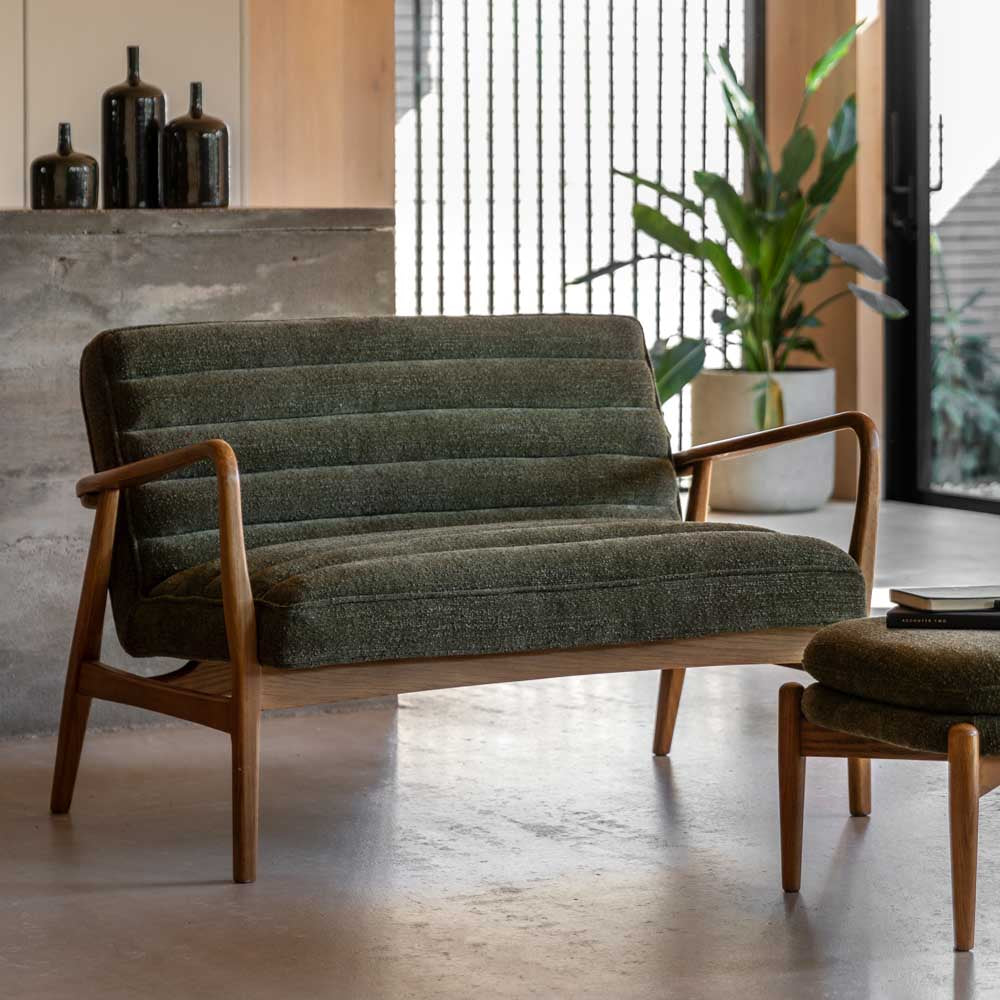Busan 2 Seater Sofa Green Boucle