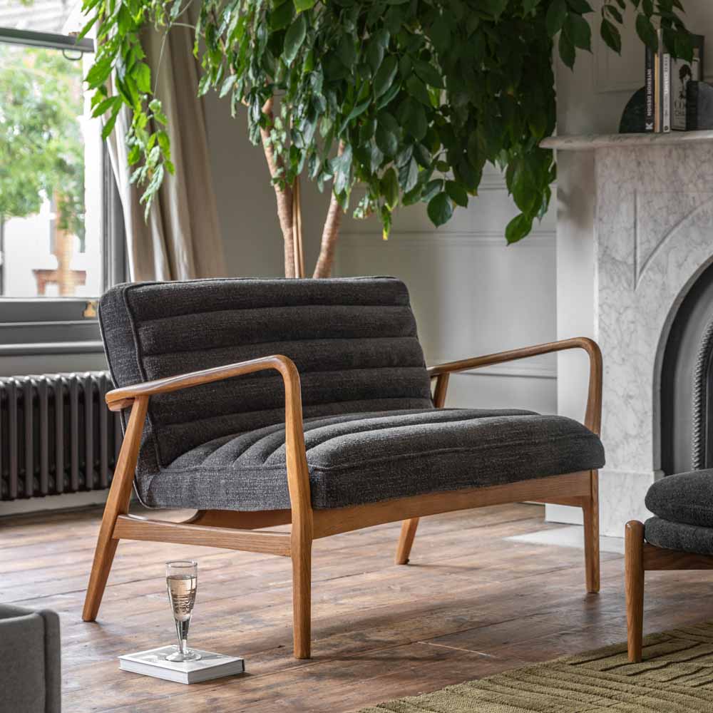 Busan 2 Seater Sofa Charcoal Boucle