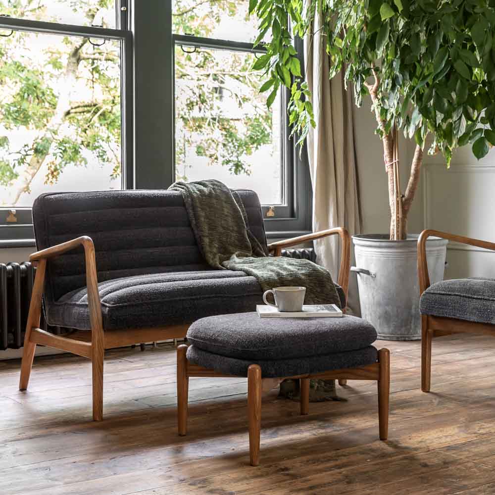 Busan 2 Seater Sofa Charcoal Boucle
