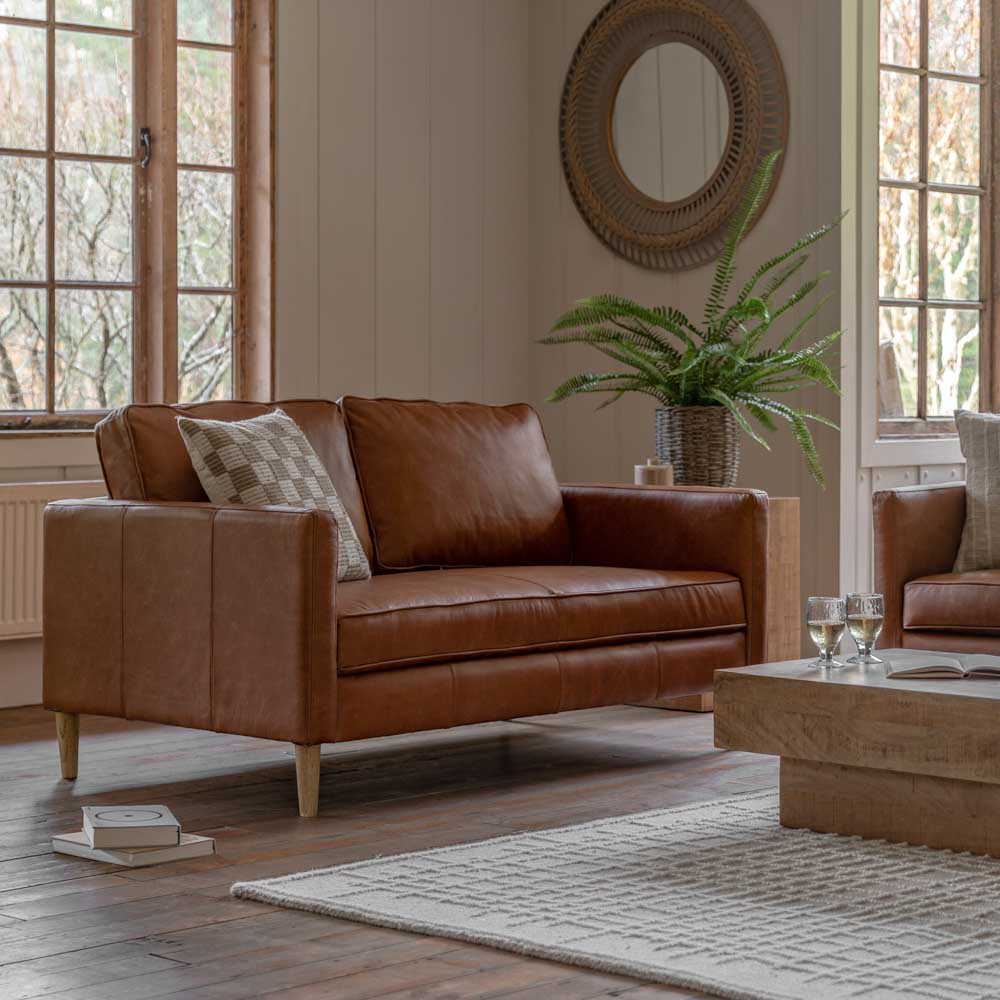 Bursa 2 Seater Sofa Vintage Brown Leather
