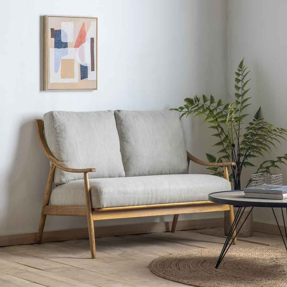 Mumbai 2 Seater Sofa Dark Natural Linen