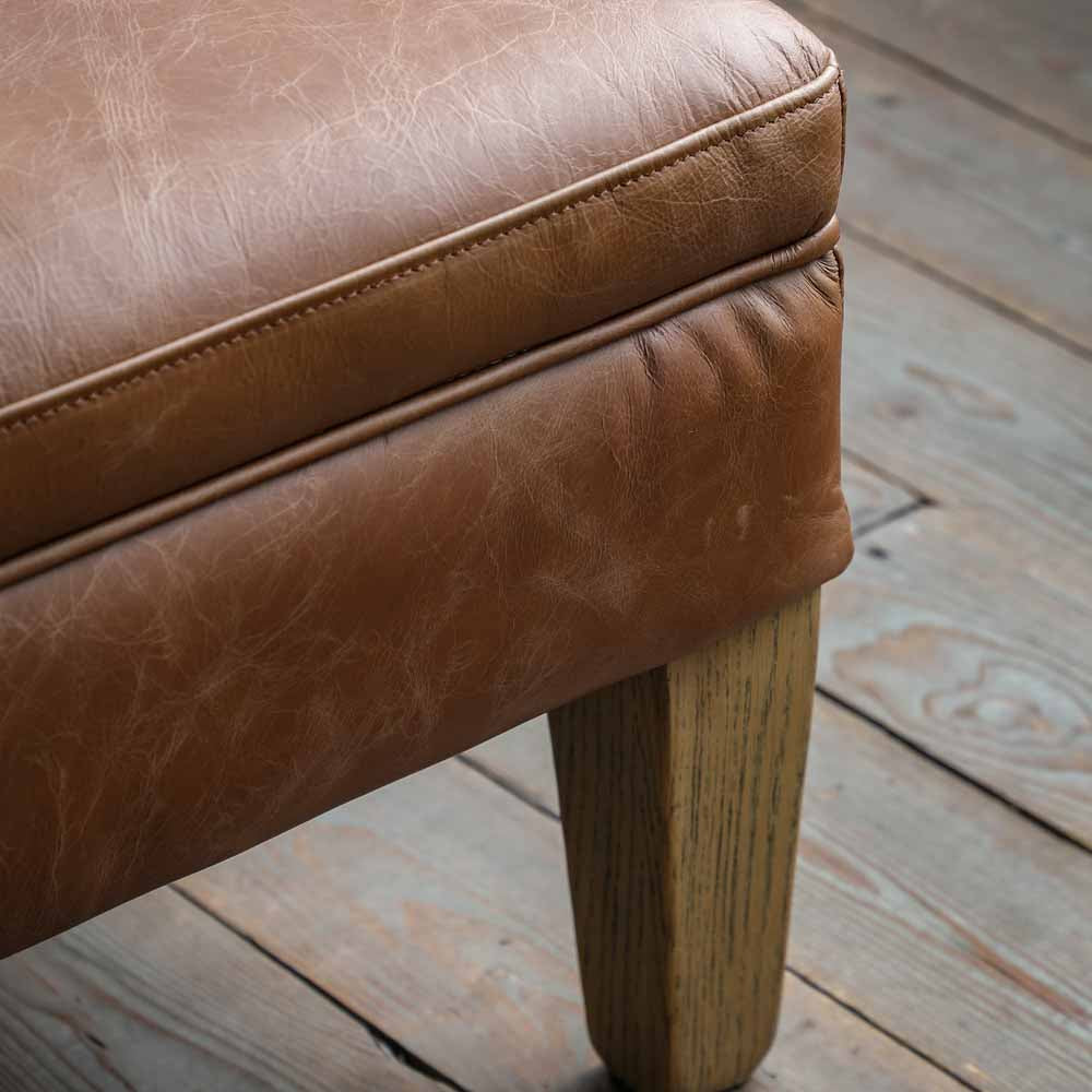 Buckingham Stool Vintage Brown Leather