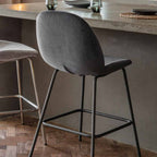 Dublin Stool Dark Grey Velvet (2 Pack)