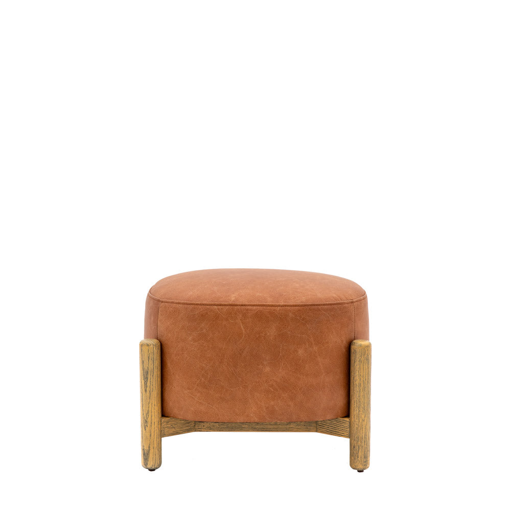 Wolfsberg Footstool Vintage Brown Leather