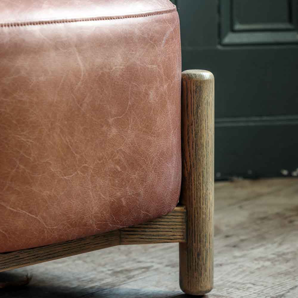 Wolfsberg Footstool Vintage Brown Leather