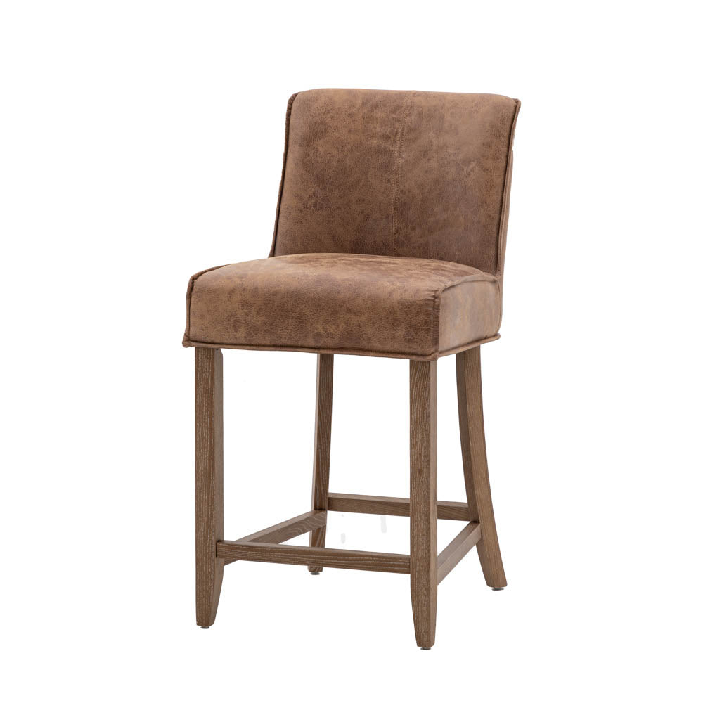 Brescia Bar Stool Brown Leather (2 Pack)