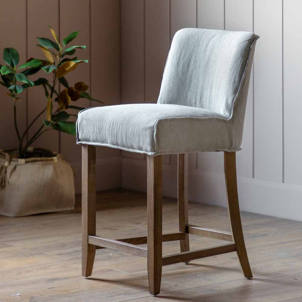 Brescia Bar Stool Grey Linen (2 Pack)