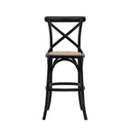 Harar Stool Black/Rattan (2 Pack)