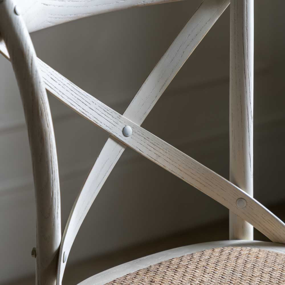 Harar Stool White/Rattan (2 Pack)