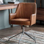 Lublin Swivel Chair Vintage Brown Leather