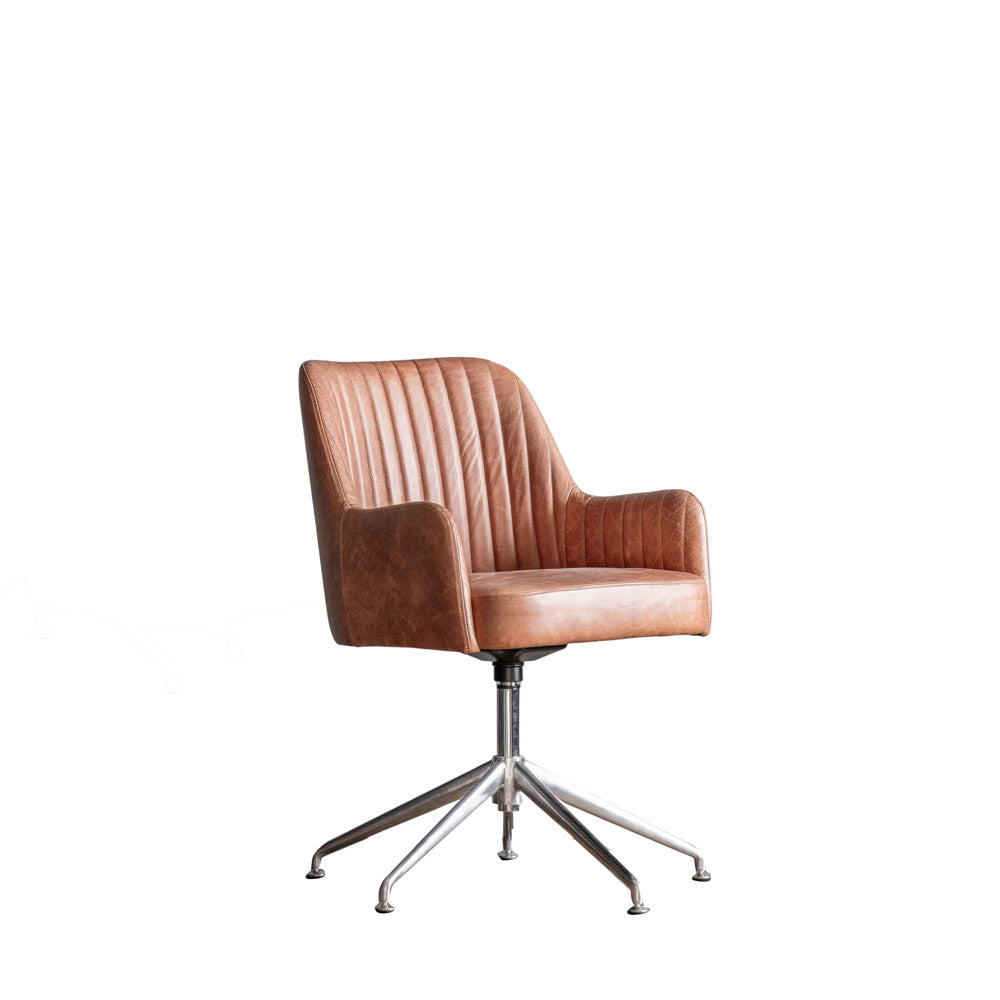 Lublin Swivel Chair Vintage Brown Leather