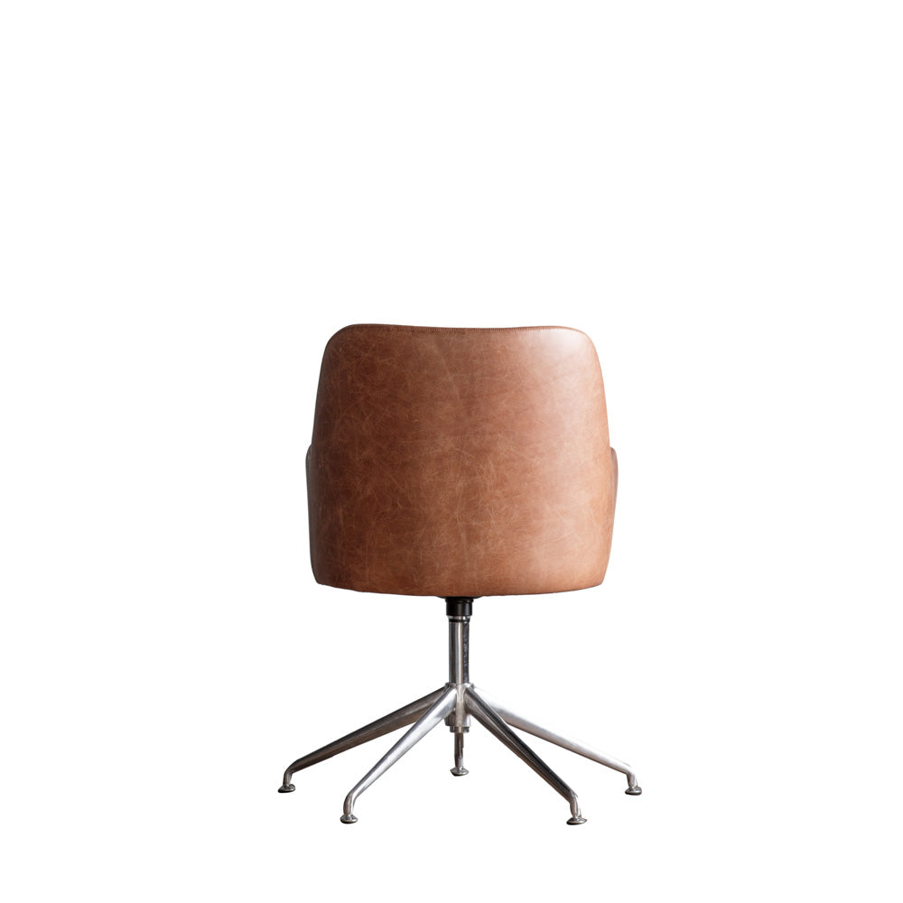 Lublin Swivel Chair Vintage Brown Leather