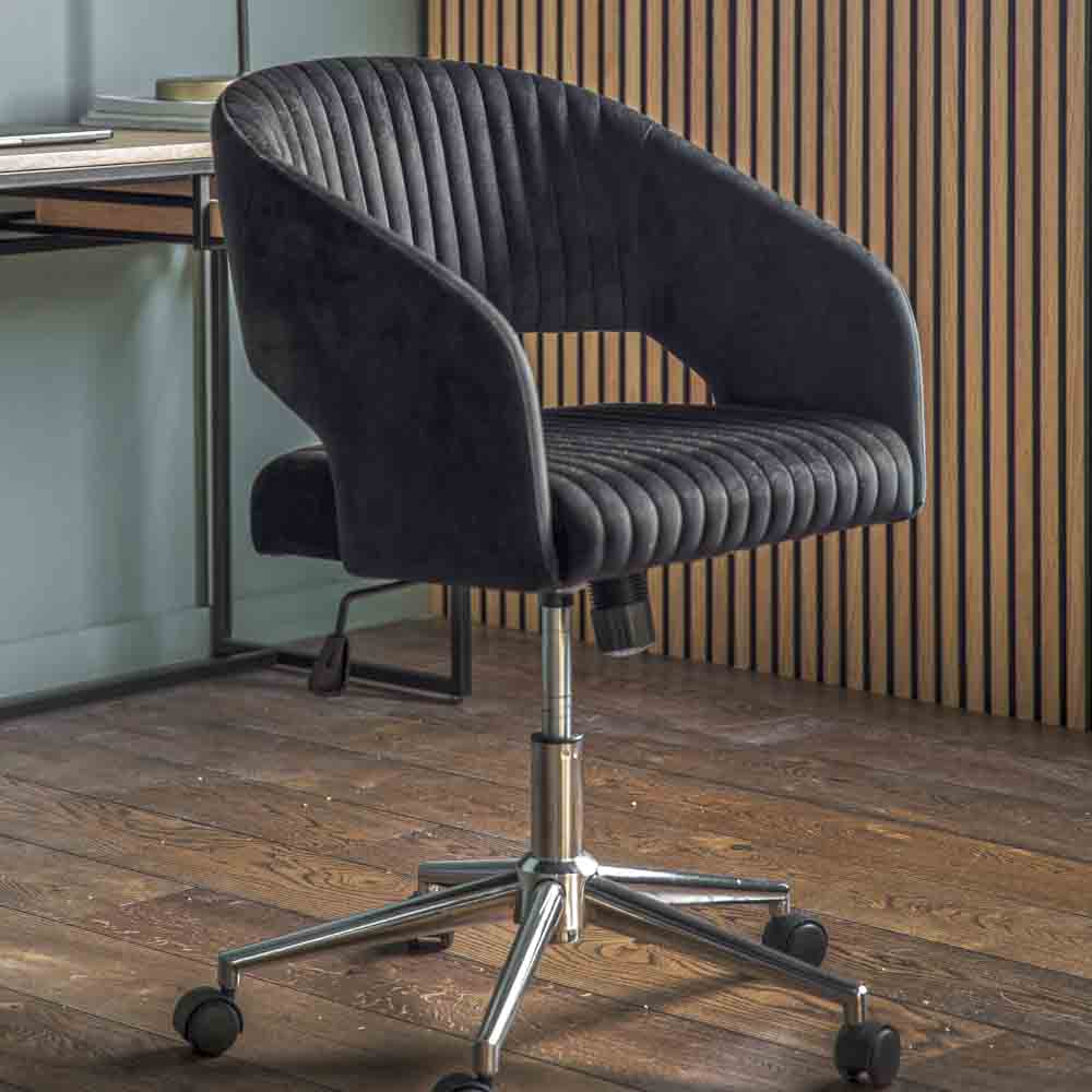 Kildare Swivel Chair Black Velvet
